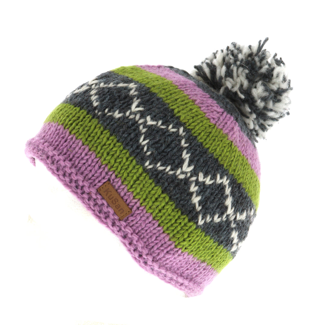 Kusan Wool Bobble Hat Multicoloured