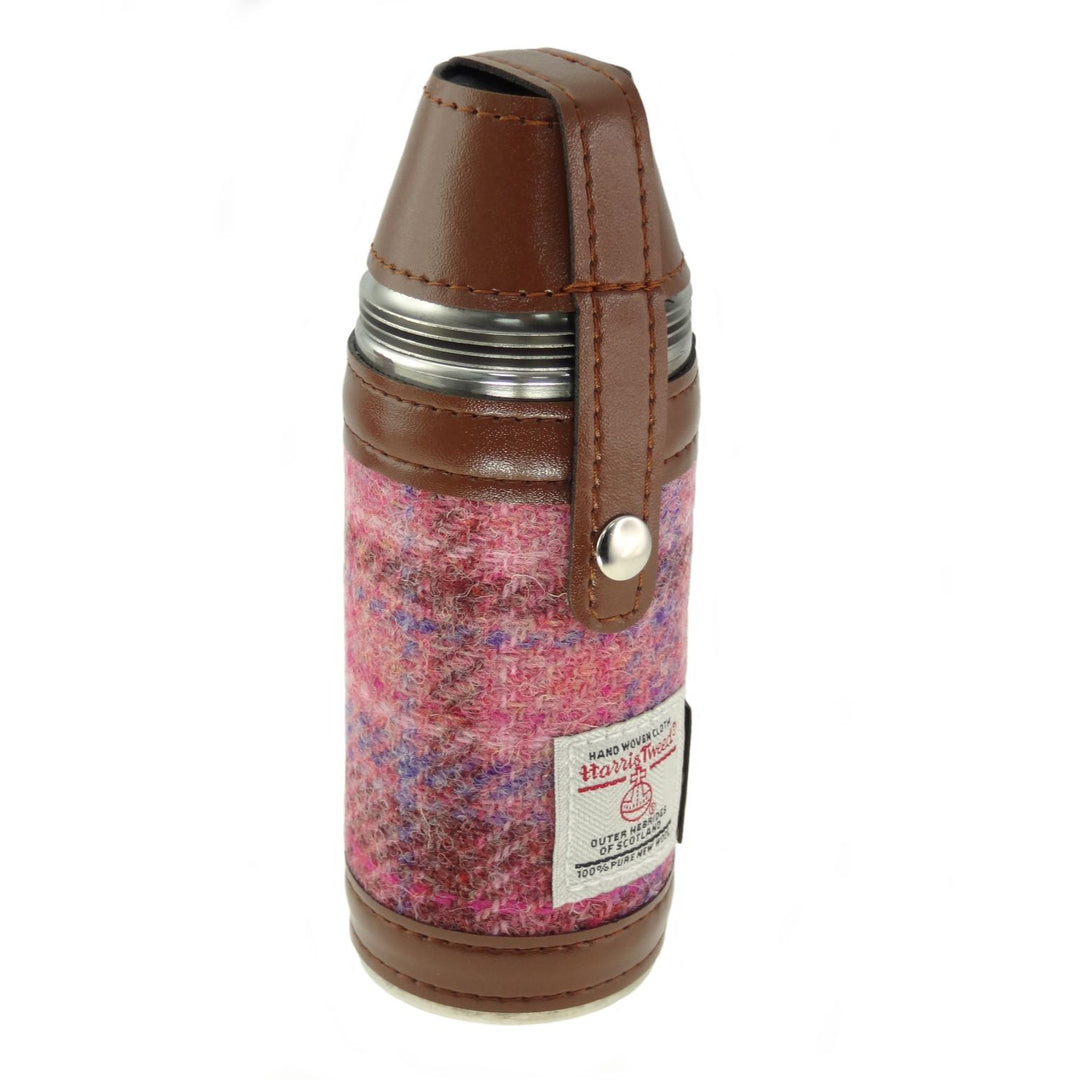 Glen Appin Harris Tweed Hunting Flask Pink