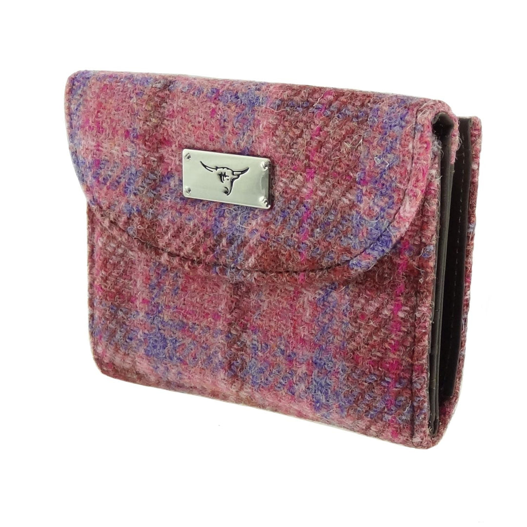 Glen Appin Harris Tweed Ladies Jura Small Purse Pink Check