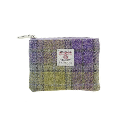 Glen Appin Eriskay Small Zip Coin Purse Lilac Green Check