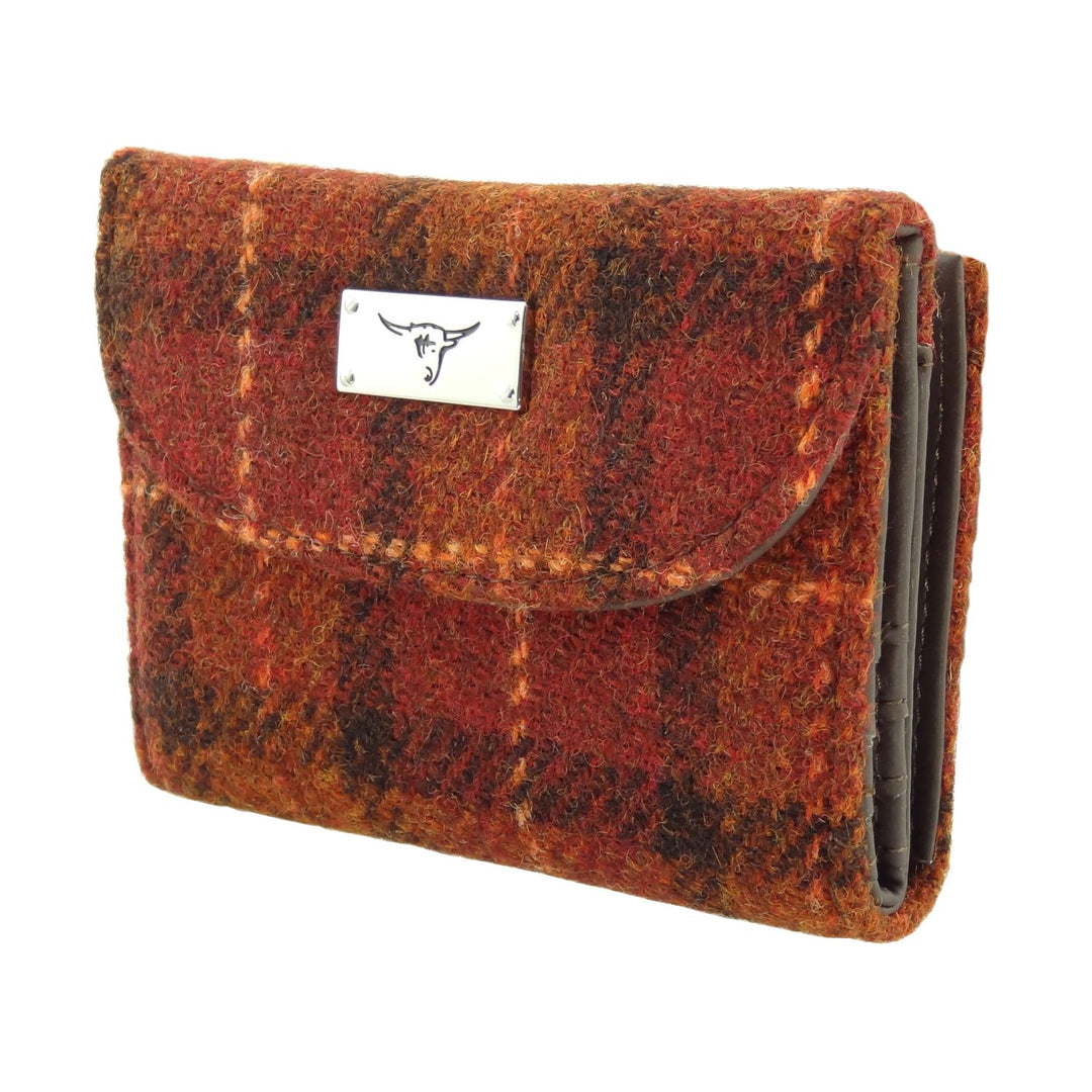Glen Appin Harris Tweed Ladies Jura Small Purse Orange Check