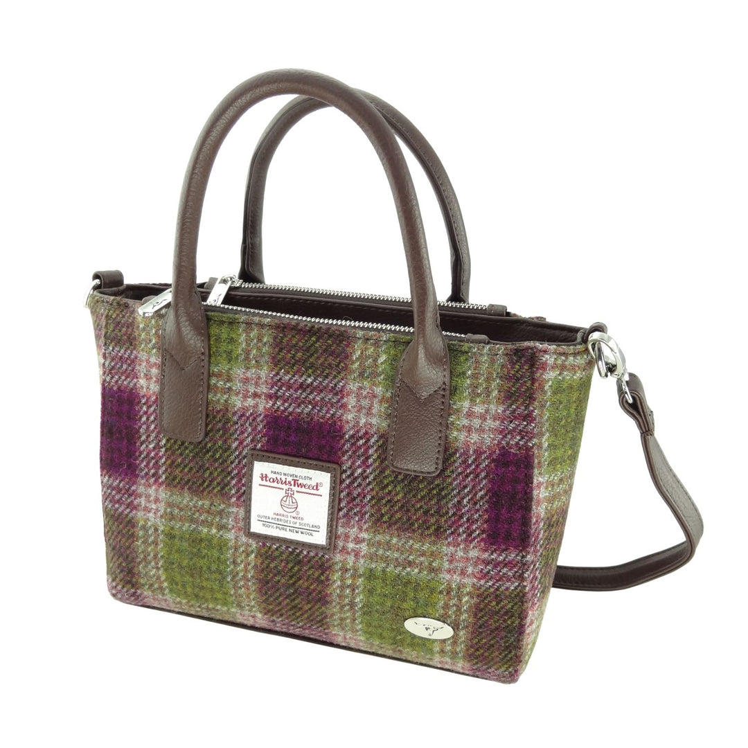 Glen Appin Harris Tweed Brora Tote Handbag Heather Check