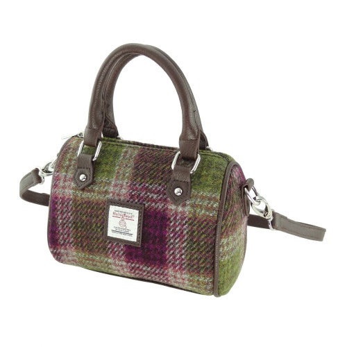 Glen Appin Harris Tweed Kilbride Mini Bowling Bag Heather Check
