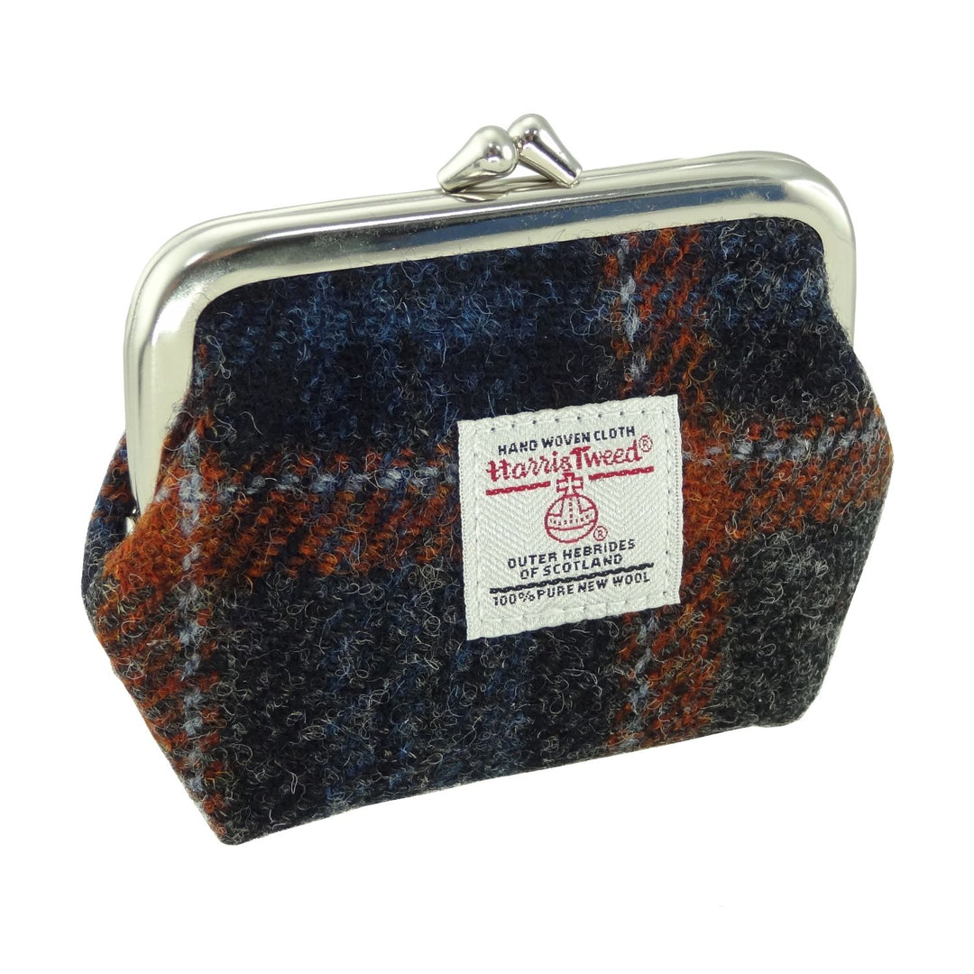 Glen Appin Eigg Small Clasp Coin Purse Grey Rust Check