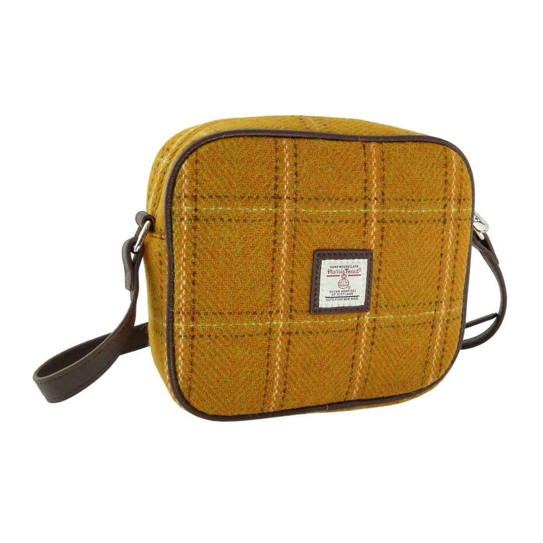 Glen Appin Harris Tweed Almond Mini Handbag Mustard
