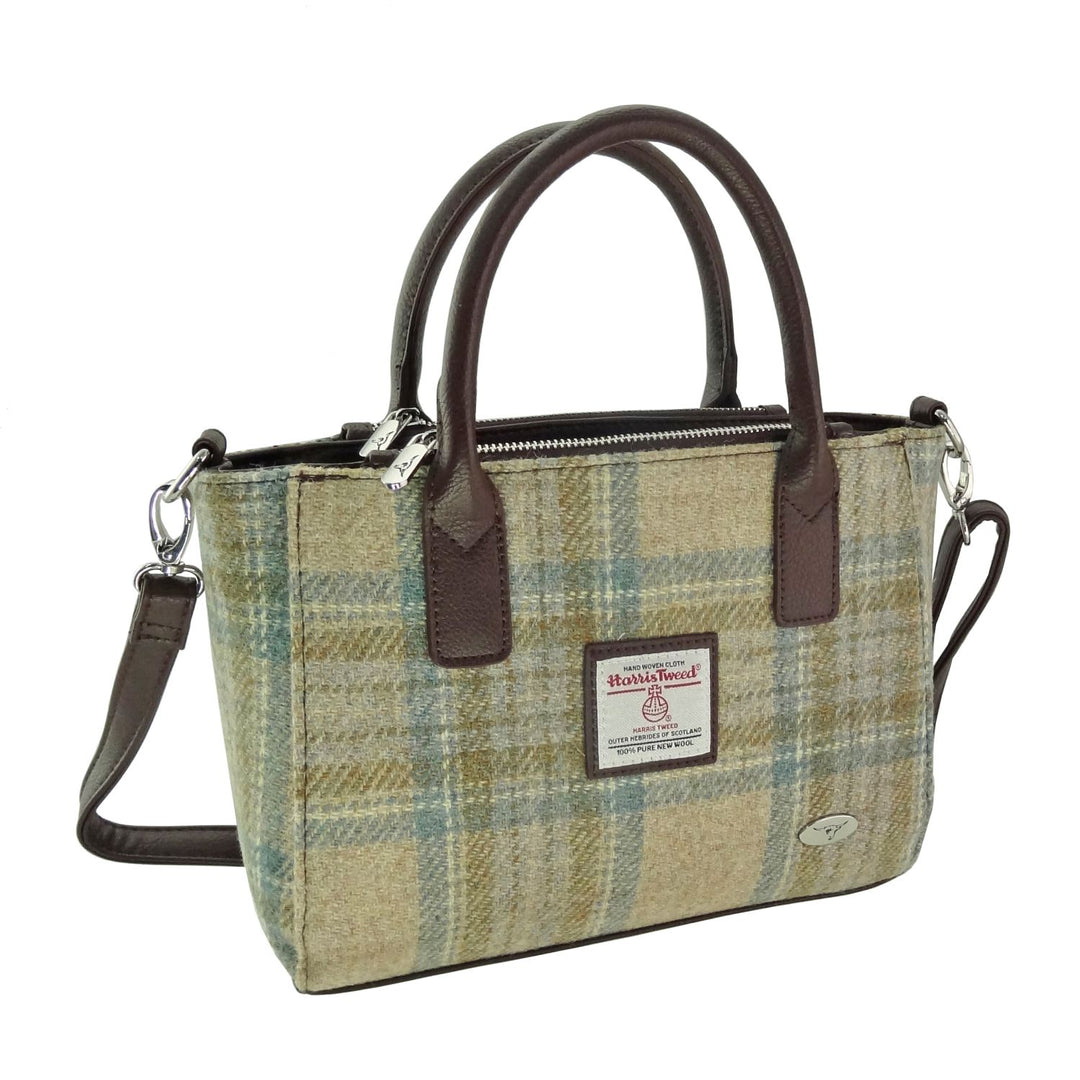 Glen Appin Harris Tweed Brora Tote Handbag Beige Stewart