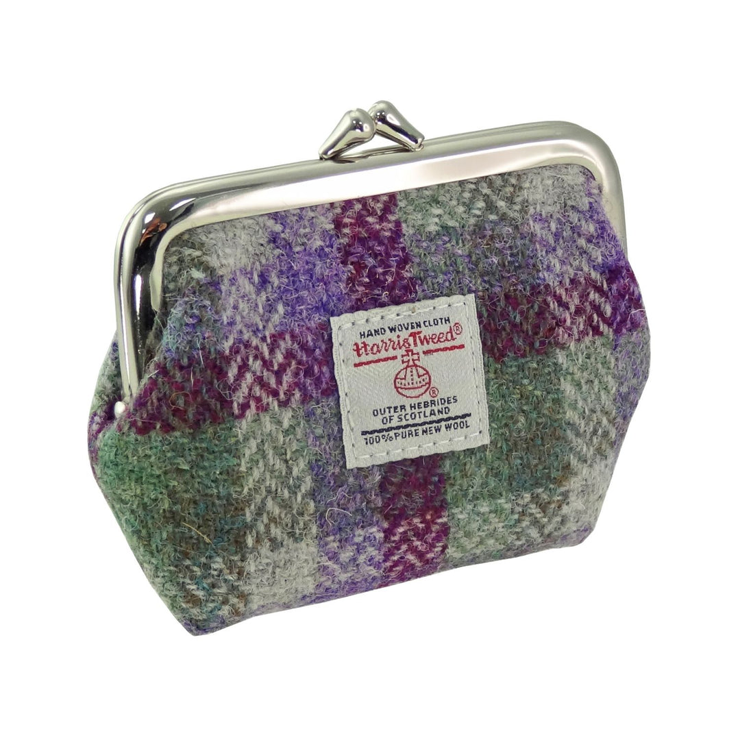 Glen Appin Eigg Small Clasp Coin Purse Green & Purple Small Check