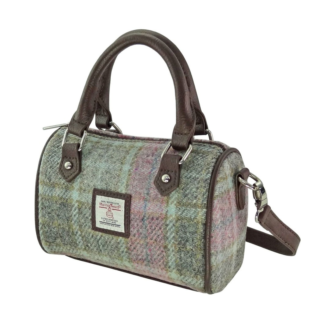 Glen Appin Harris Tweed Kilbride Mini Bowling Bag Pink Buchanan