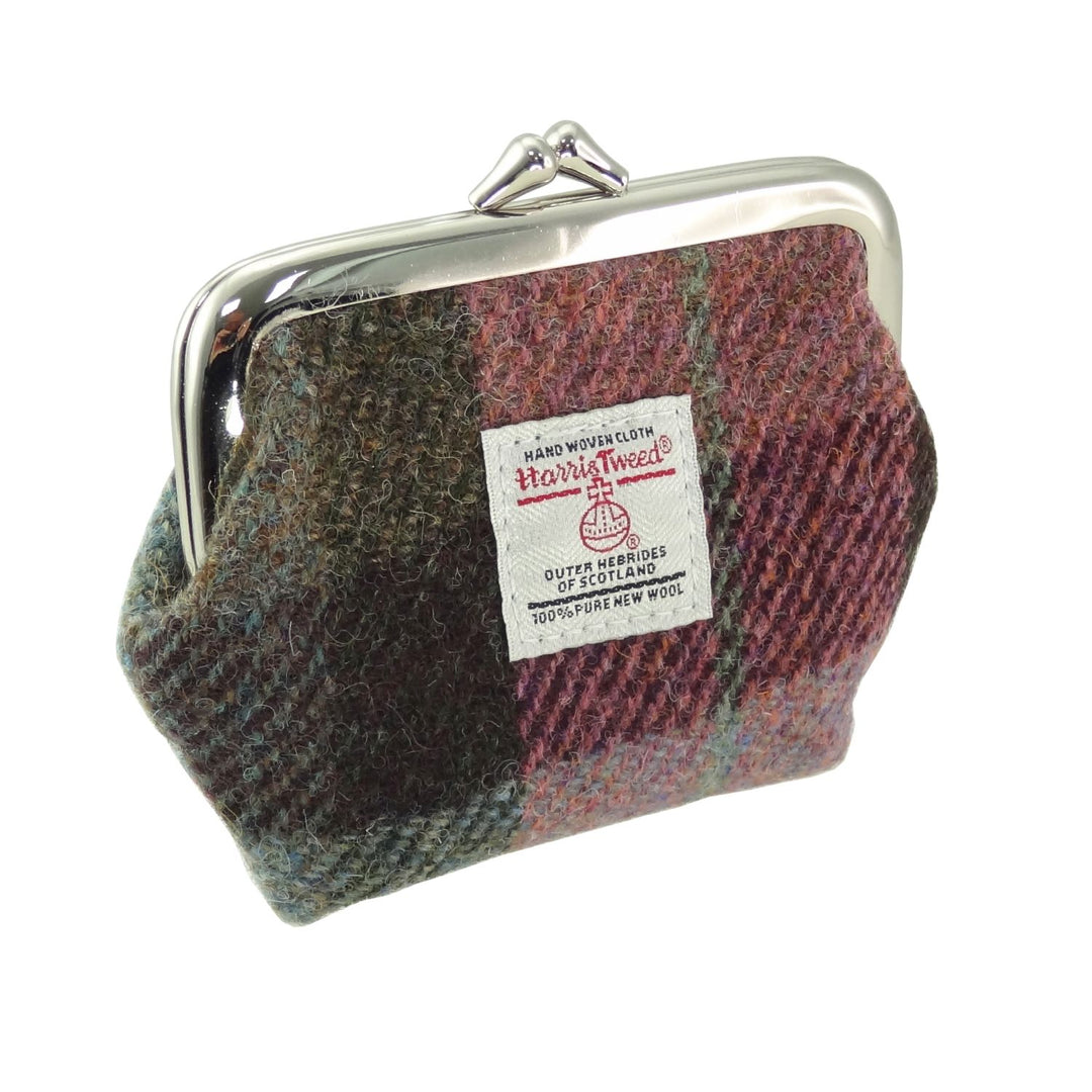 Glen Appin Eigg Small Clasp Coin Purse Green & Pink Tartan