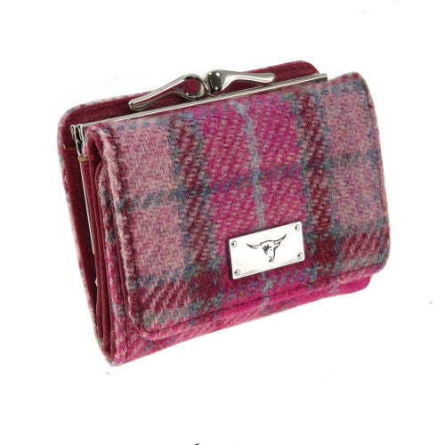 Glen Appin Harris Tweed Ladies Unst Small Clasp Purse Vibrant Pink Buchanan