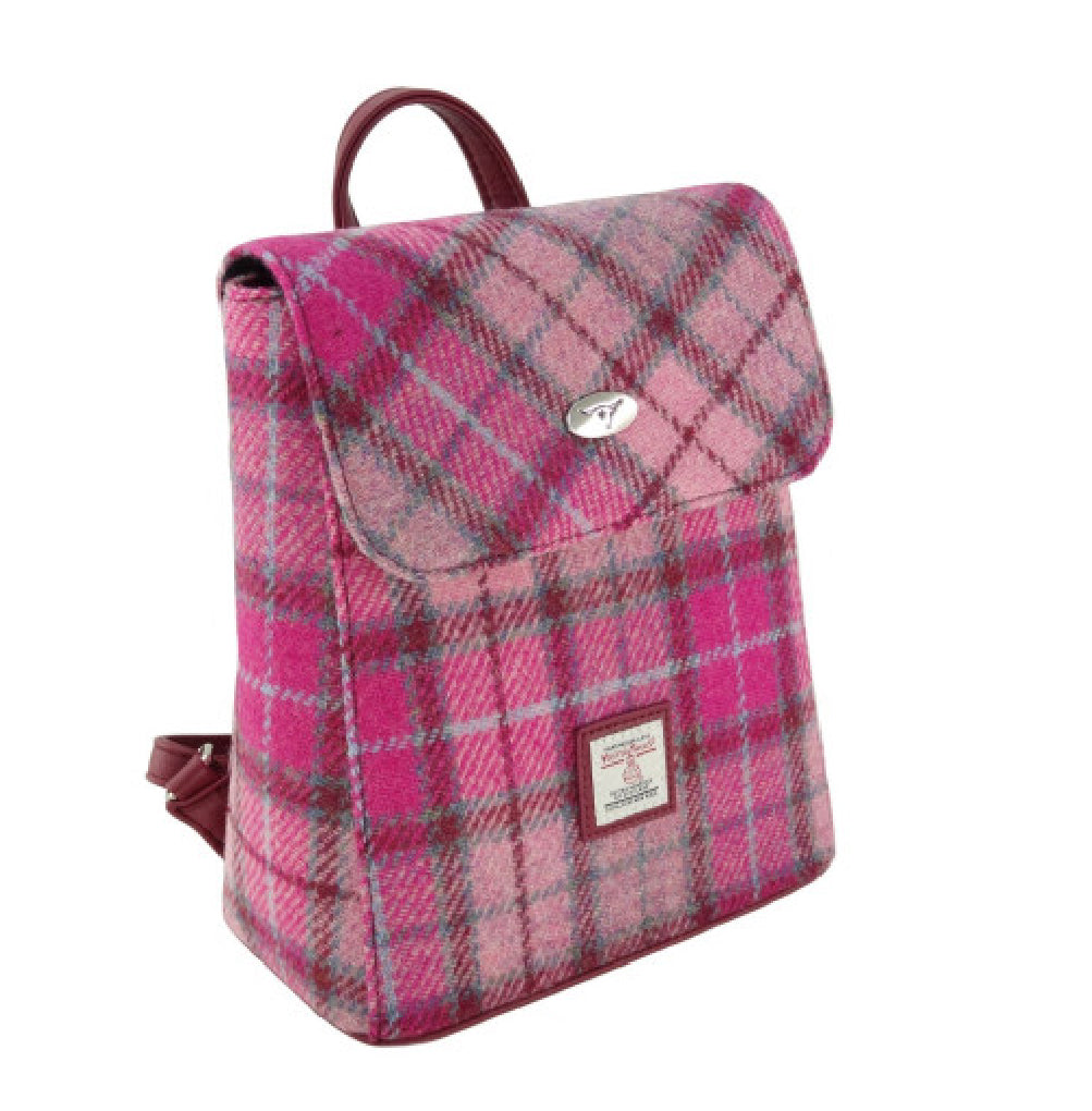 Glen Appin Harris Tweed Tummel Backpack Vibrant Pink Buchanan