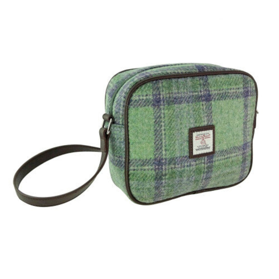 Glen Appin Harris Tweed Almond Mini Handbag Vibrant Green Stewart