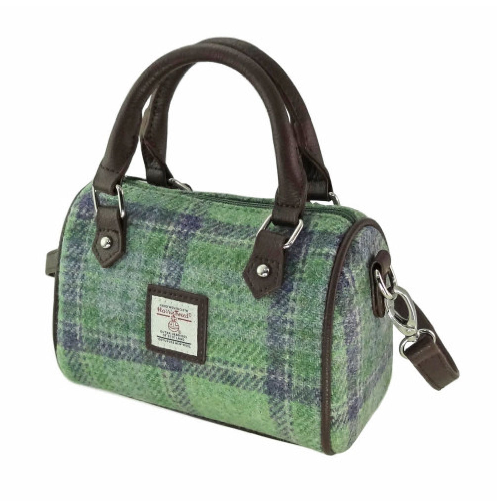 Glen Appin Harris Tweed Kilbride Mini Bowling Bag Green Stewart