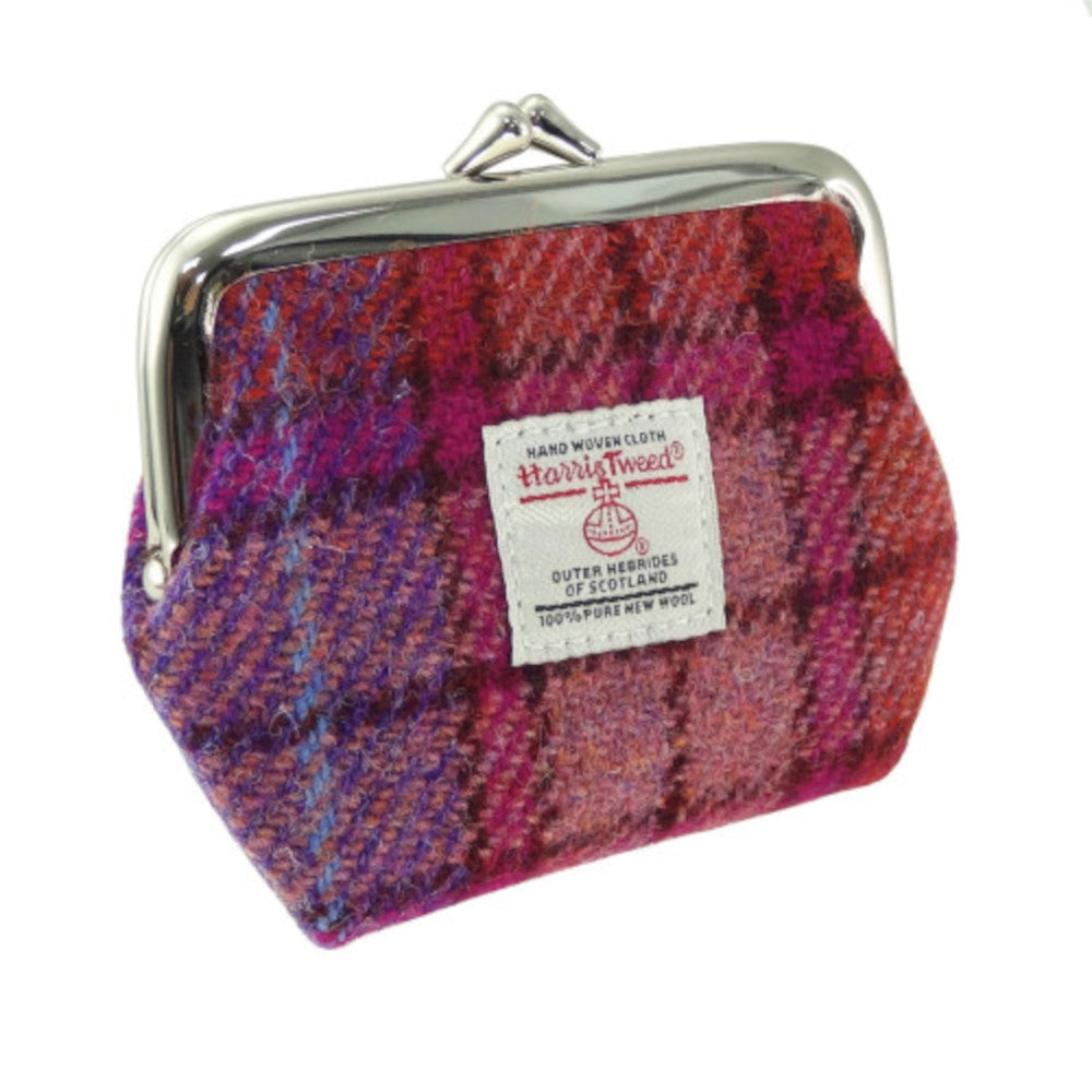 Glen Appin Eigg Small Clasp Coin Purse Red Orange Purple Tartan