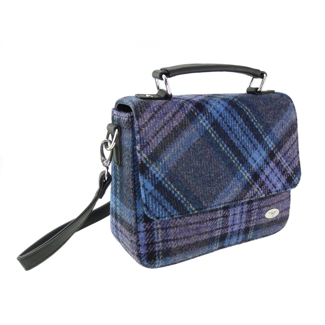 Glen Appin Harris Tweed Thurso Handbag Blue & Purple Tartan