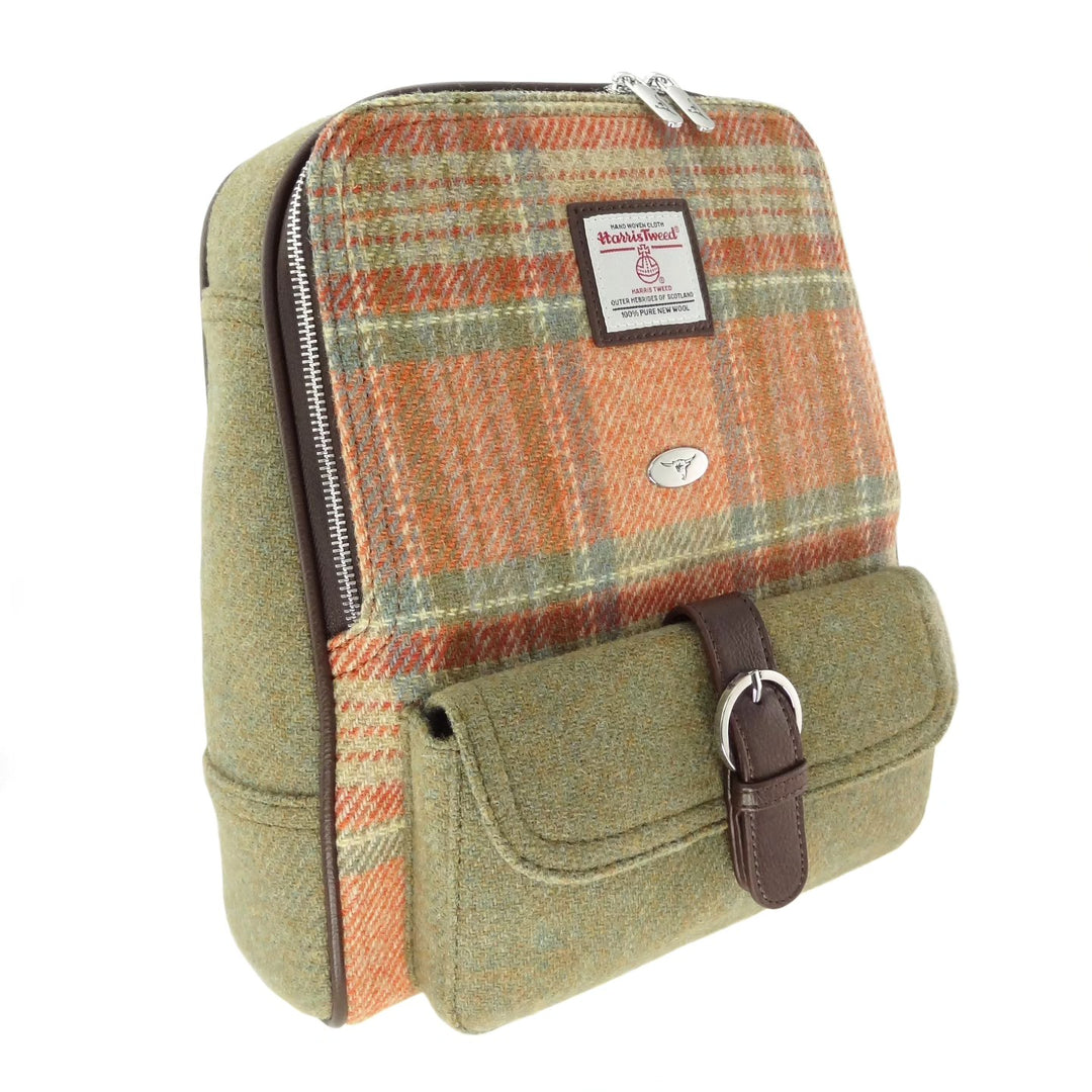 Glen Appin Harris Tweed Naver Backpack Pale Orange Stewart Tartan
