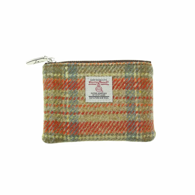 Glen Appin Eriskay Small Zip Coin Purse Pale Orange Stewart Tartan