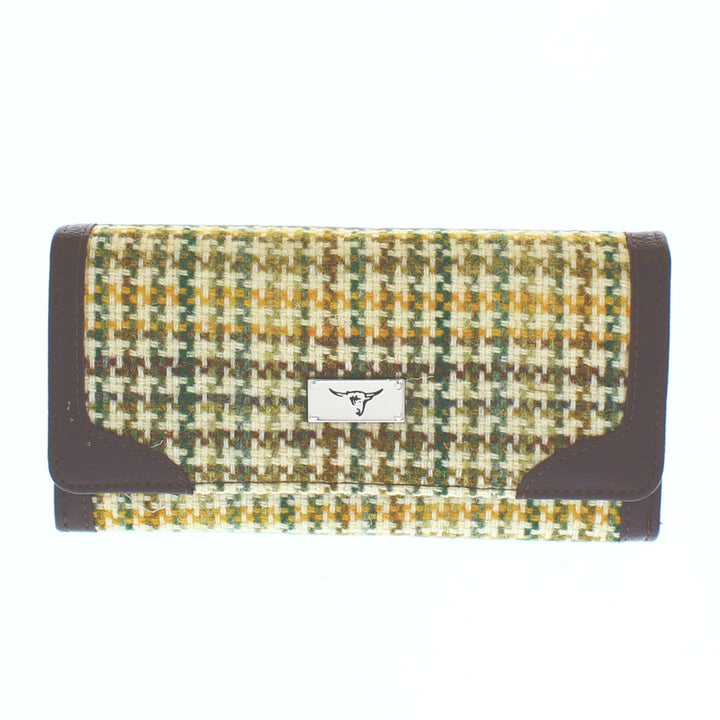 Glen Appin Harris Tweed Ladies Bute Fold Over Purse Dogtooth