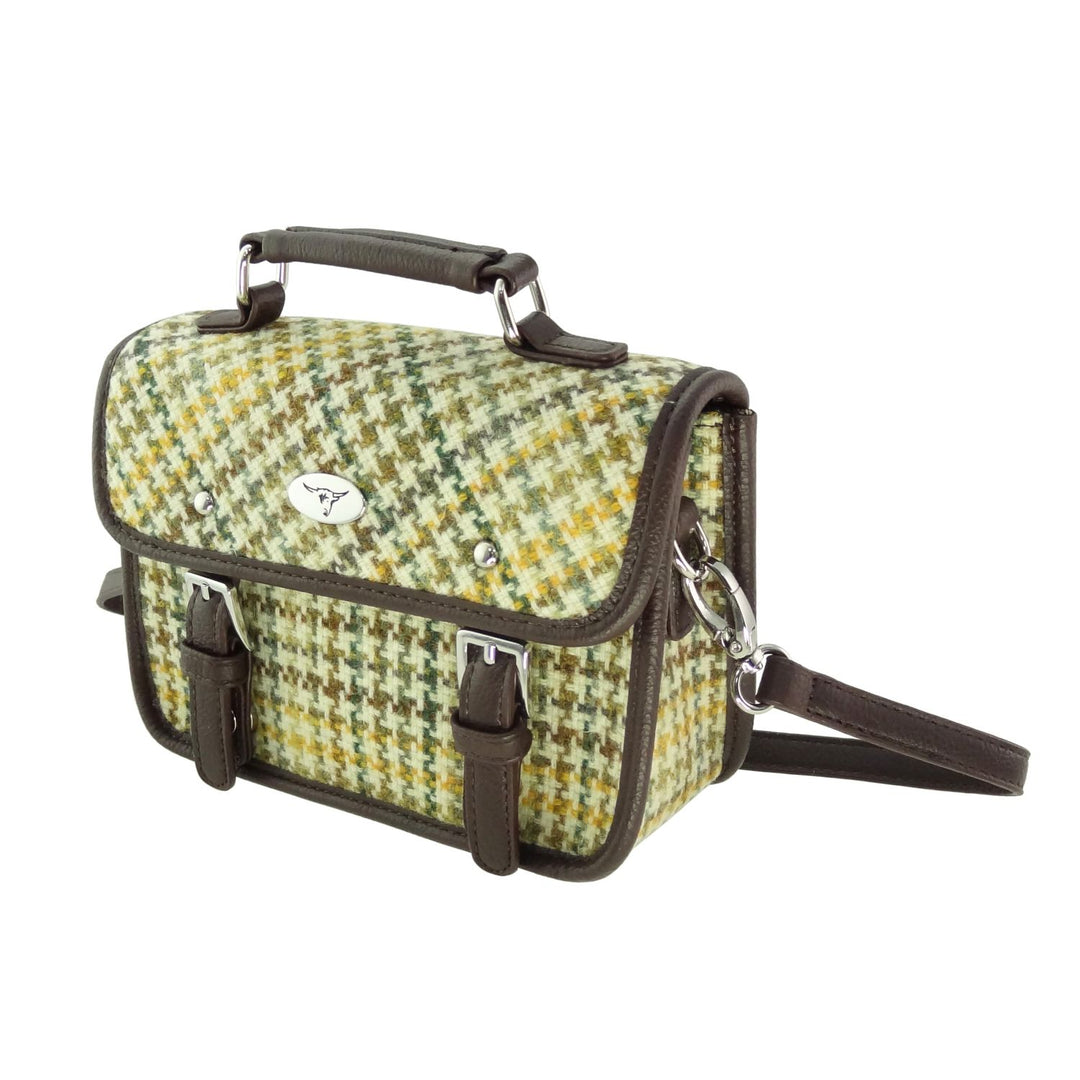 Glen Appin Harris Tweed Bervie Mini Satchel Bag Dogtooth