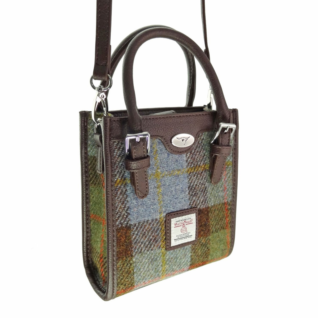 Glen Appin Harris Tweed Keltie Tall Mini Tote Bag in MacLeod Tartan