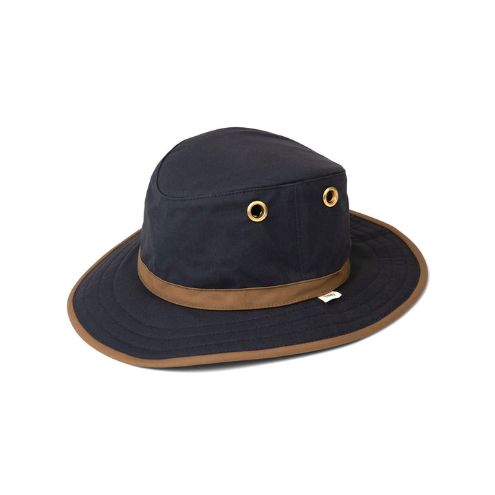 Tilley TWC7 Outback Waxed Cotton Hat (Navy/Tan)