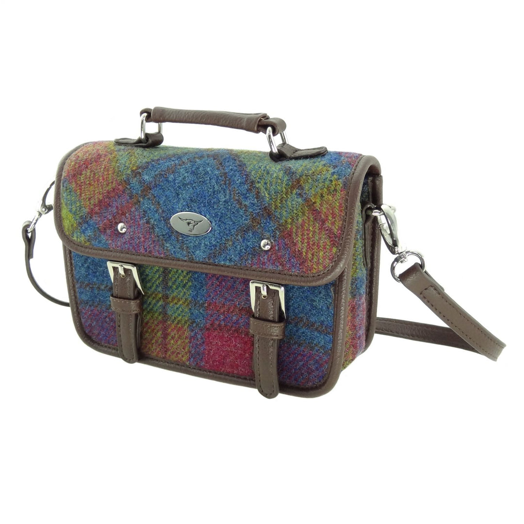 Glen Appin Harris Tweed Bervie Mini Satchel Bag Multi Check