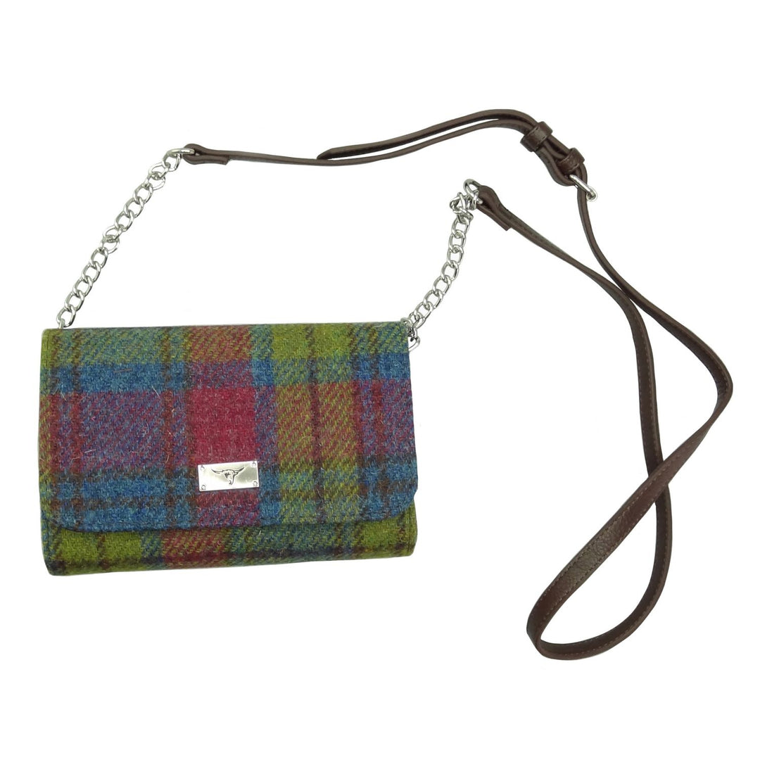 Glen Appin Harris Tweed Strathy Wallet Shoulder Bag Multi Tartan