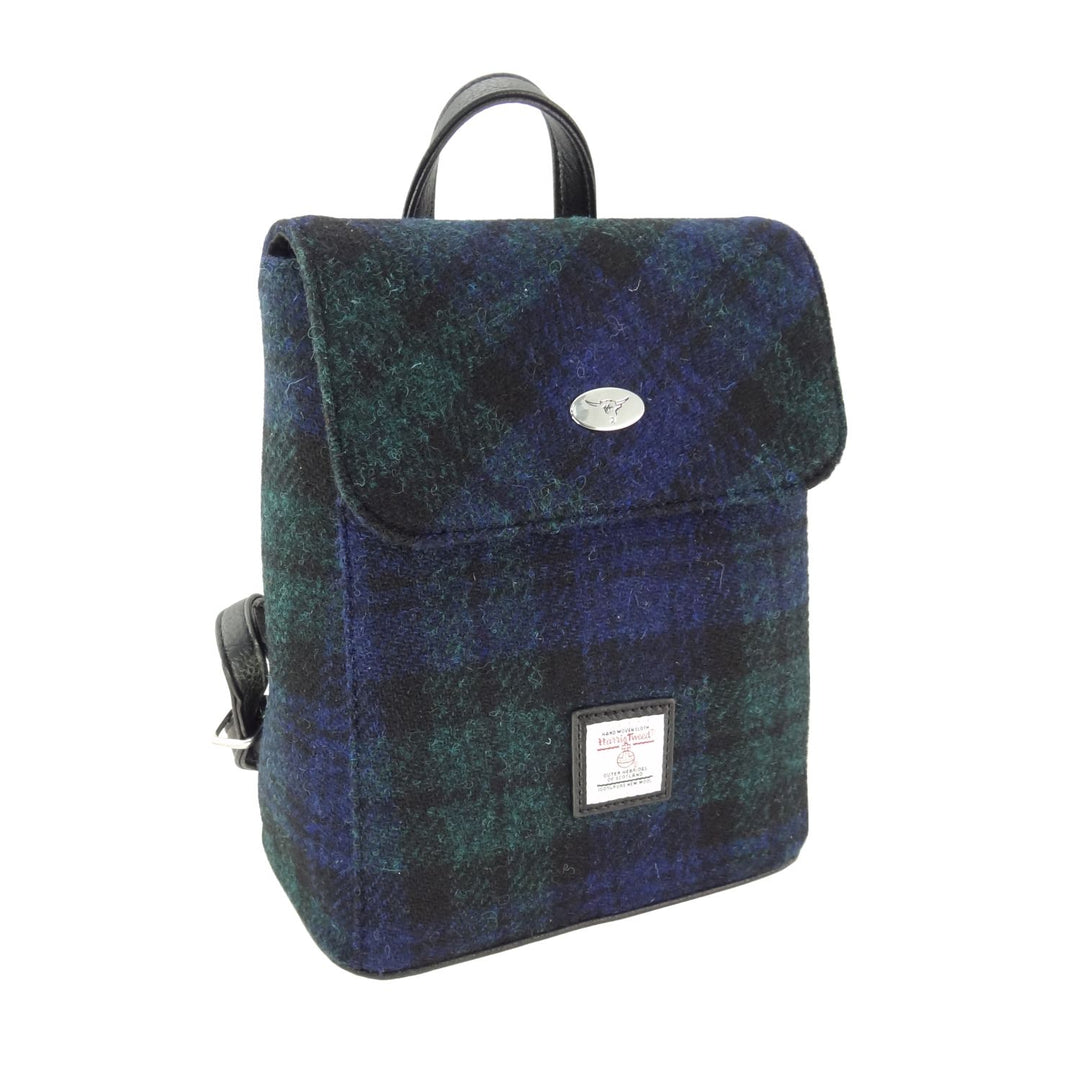 Glen Appin Harris Tweed Tummel Backpack Black Watch Tartan