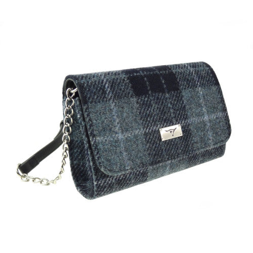 Glen Appin Harris Tweed Strathy Wallet Shoulder Bag Grey Check