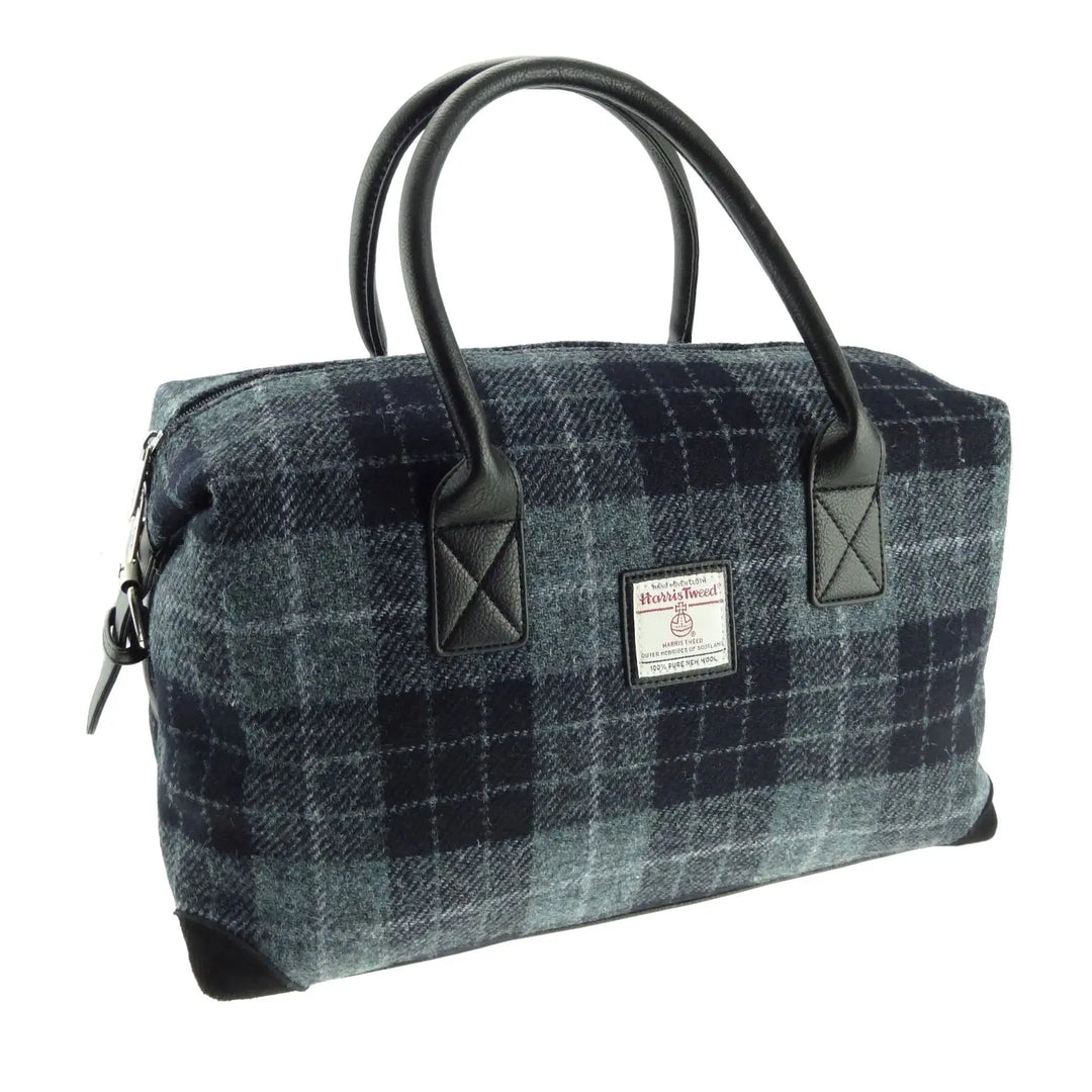 Glen Appin Harris Tweed Travel Overnight Esk Bag Grey Check