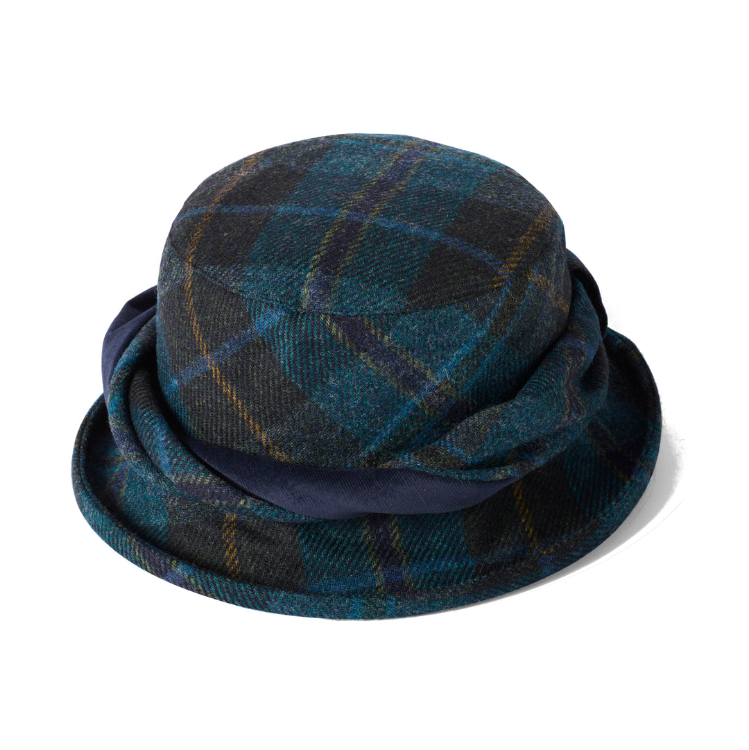 Failsworth Ladies Country Tweed Cloche In Cyan