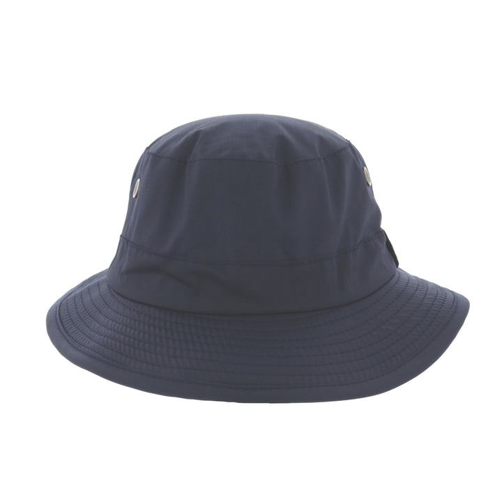 Wax Cotton Fisherman Bucket Hat In Navy