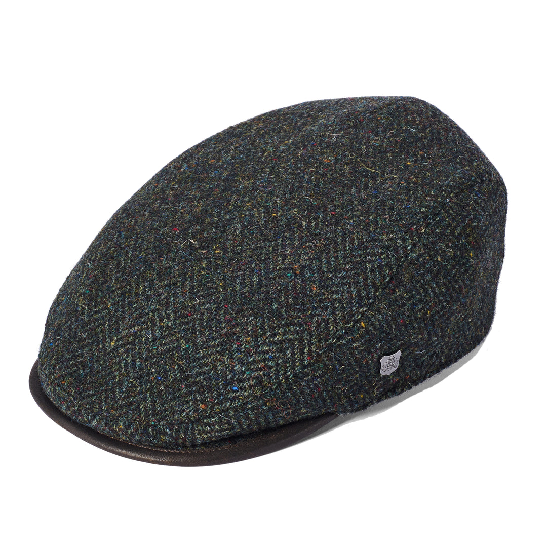 Failsworth Arthur Wool Flat Cap in Brown Herringbone