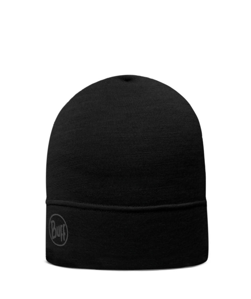 Buff Merino Lightweight Beanie Hat in Black