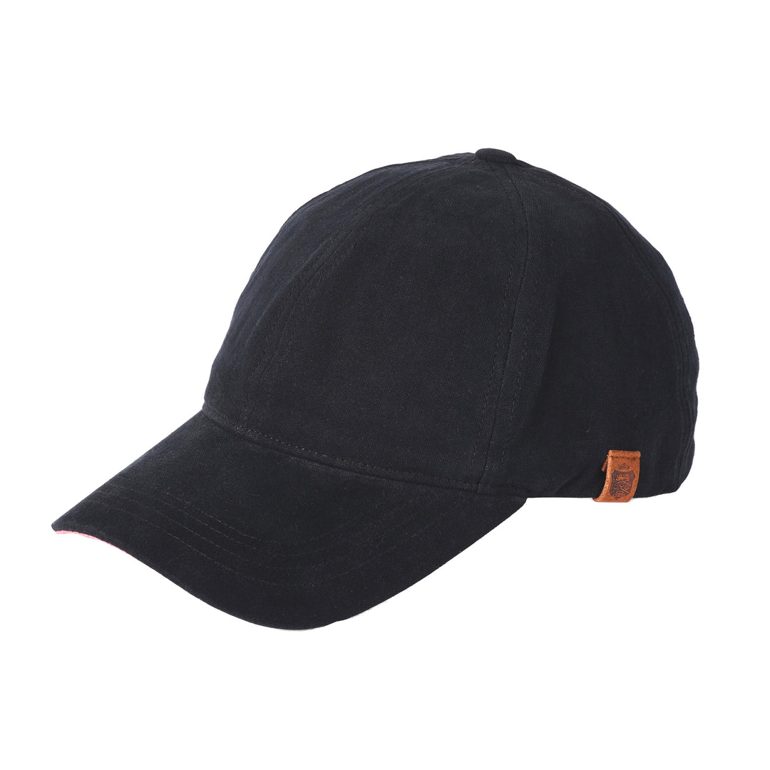 Failsworth Adjustable Canvas Cotton Baseball Cap Black/Salmon