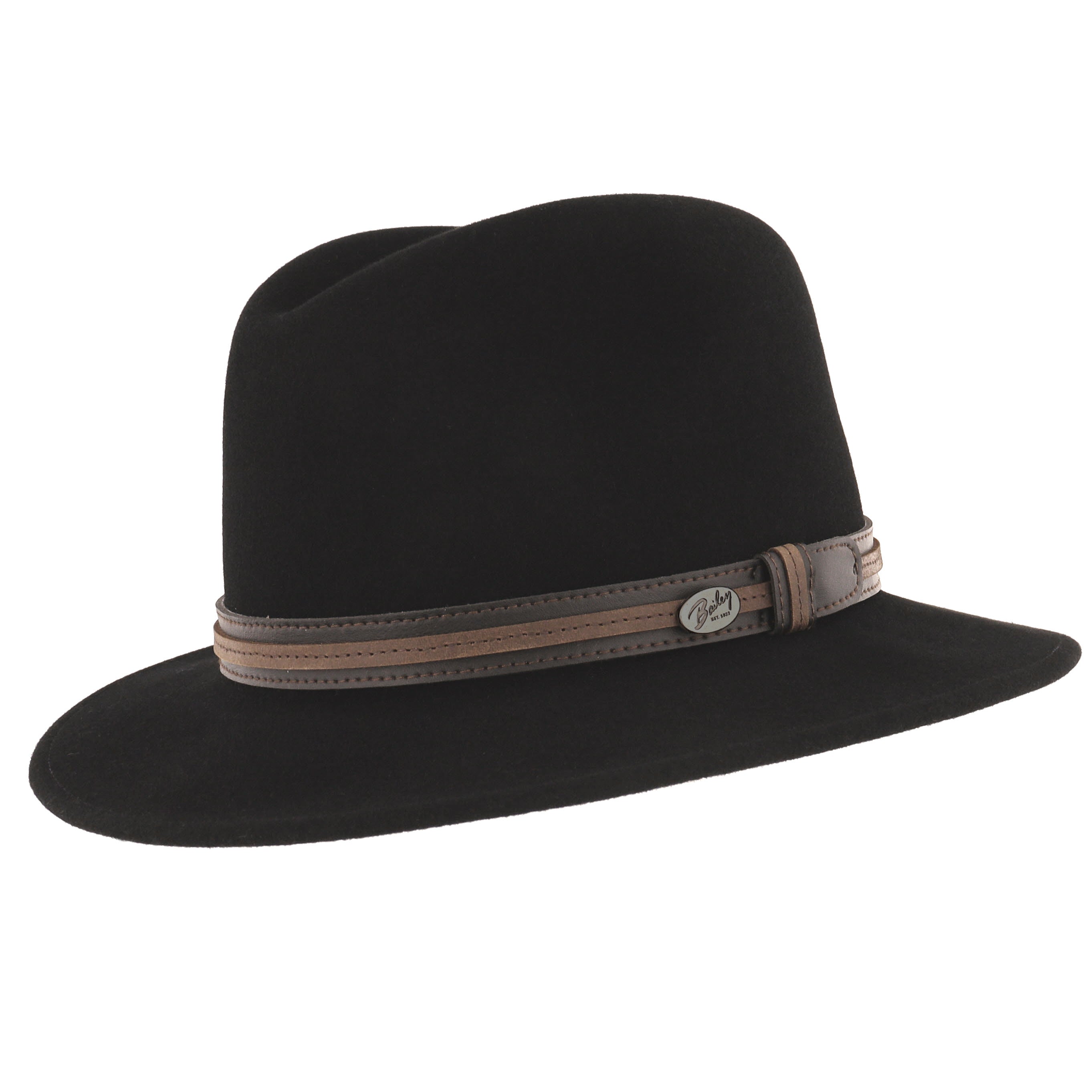 Bailey Hats Brandt 100 Wool Fedora Hat In Black The Hat Company bailey-hats-brandt-100-wool-fedora-hat-in-black-the-hat-company