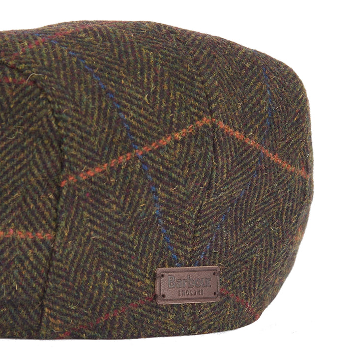 Barbour Cheviot Earflap Flat Cap in Dark Herringbone
