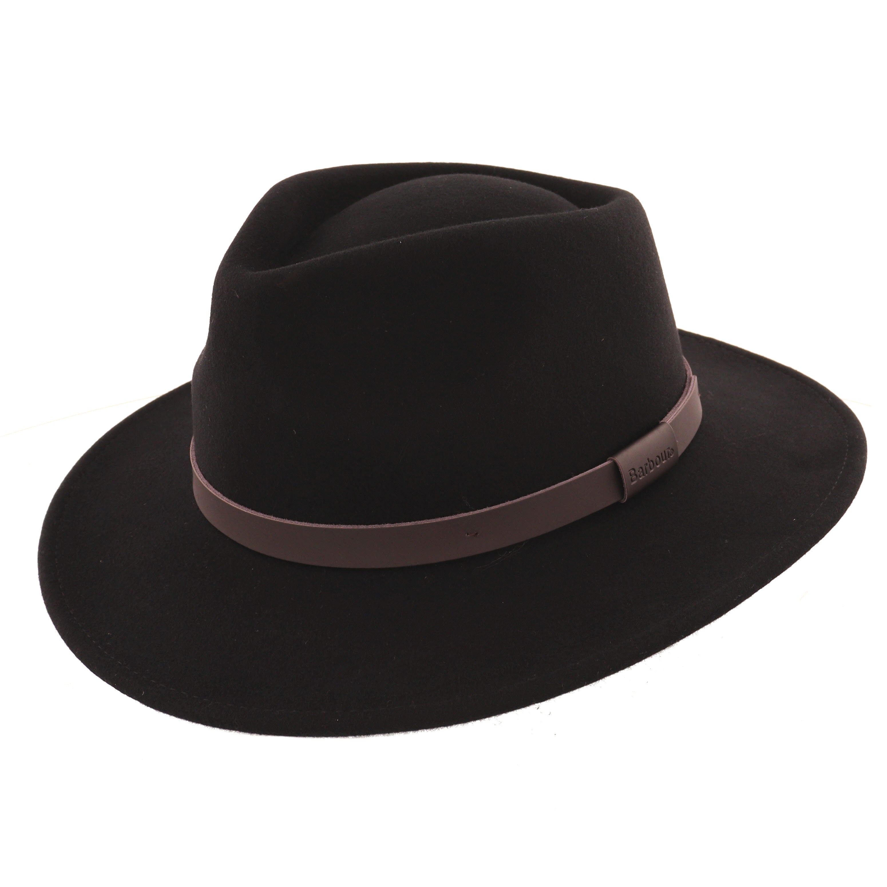 Barbour Wool Felt Crushable Bushman Hat Black - The Hat Company