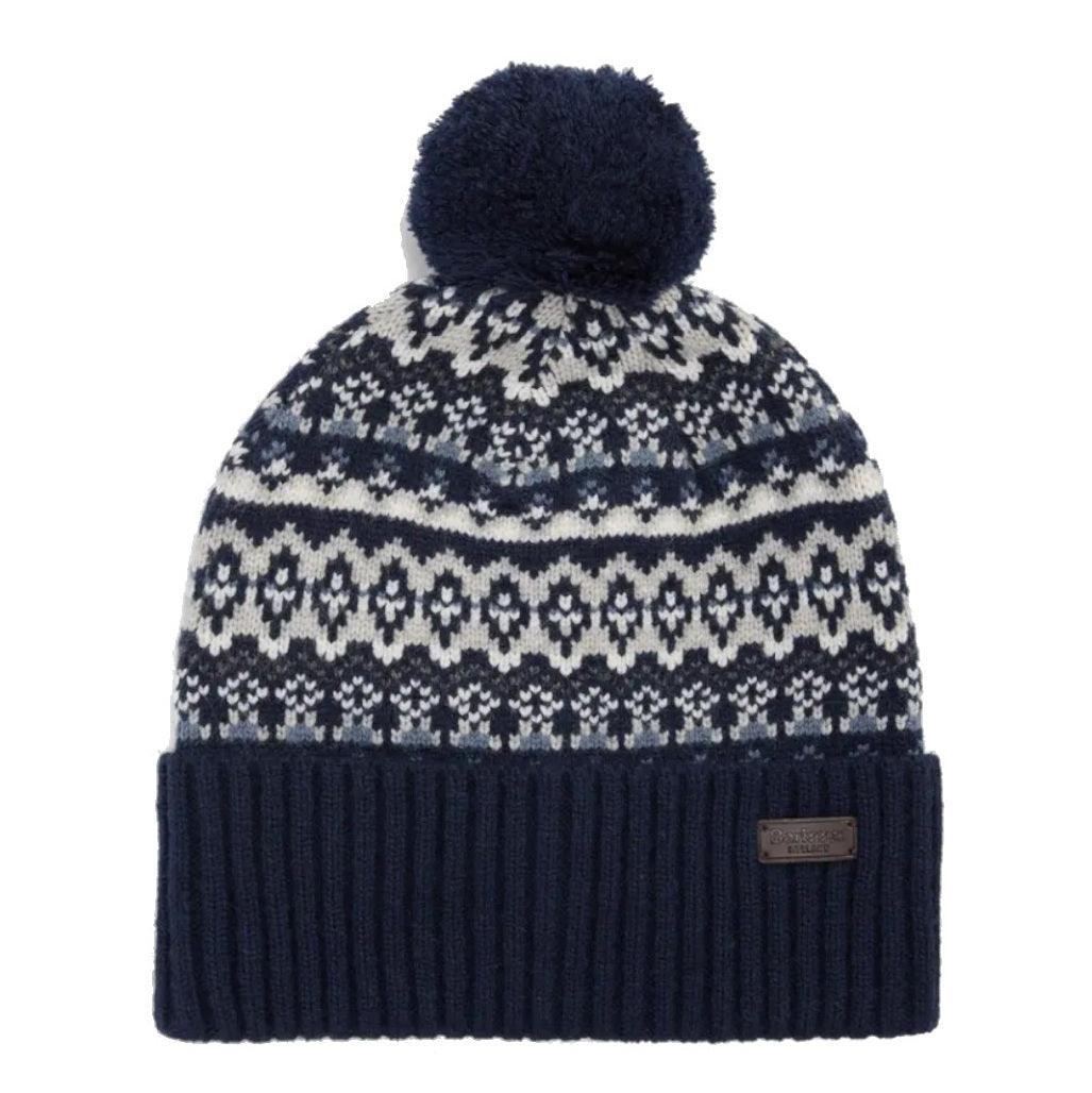 Barbour Fairisle Marlow Bobble Hat Navy The Hat Company