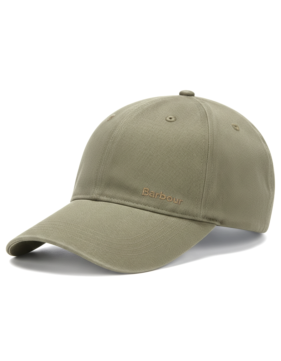 Barbour Milburn Cotton Baseball Cap in Bleached Olive – The Hat