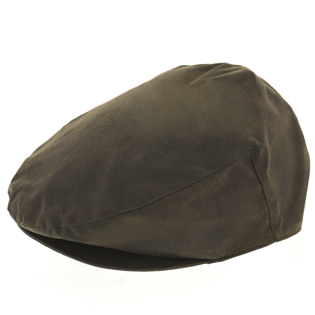 Barbour Wax Flat Cap In Olive