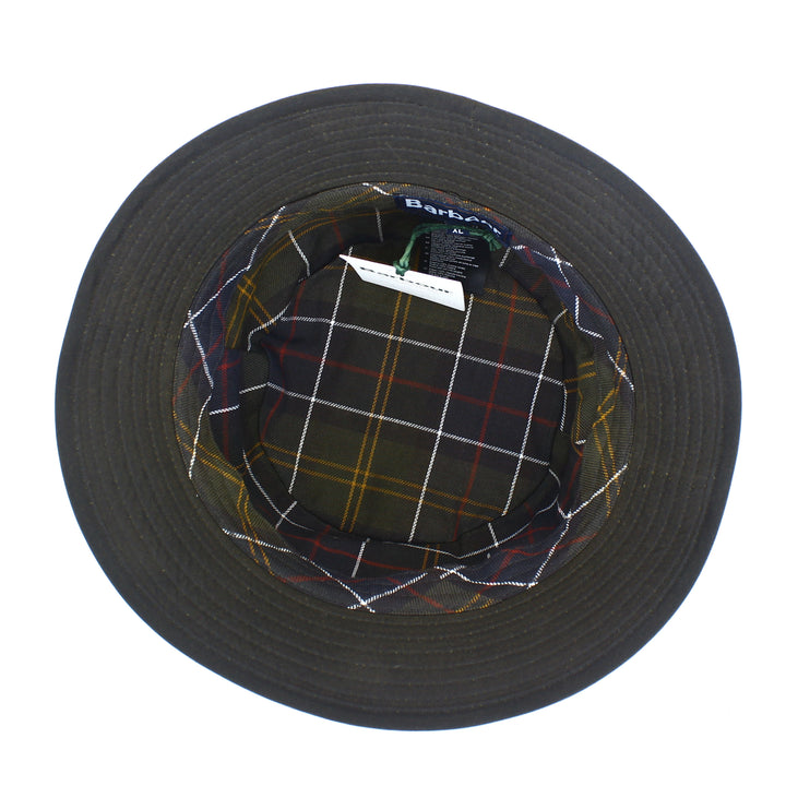 Barbour Waxed Cotton Bucket Hat Olive Green