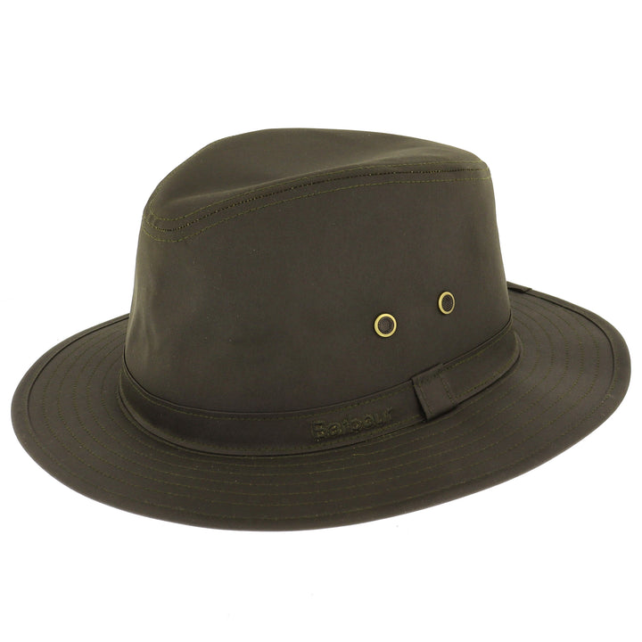 Barbour Dawson Waxed Safari Hat Olive
