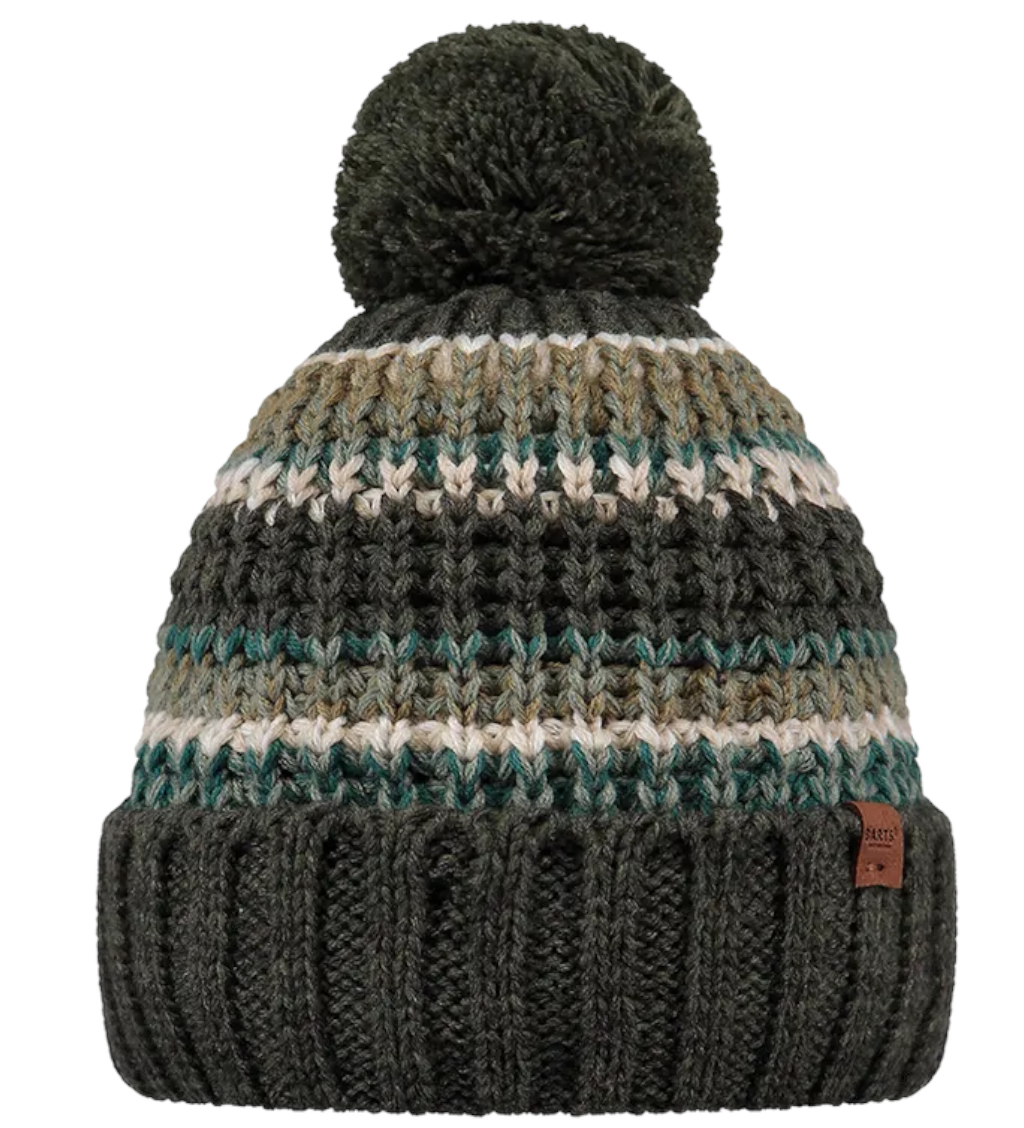 Barts Goser Chunky Knit Bobble Beanie - Army Green