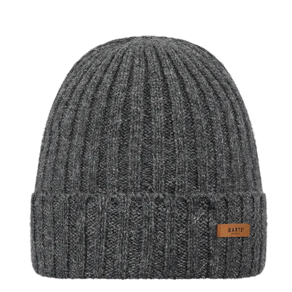 Barts Haakon Wool Turn Up Beanie Hat - Charcoal