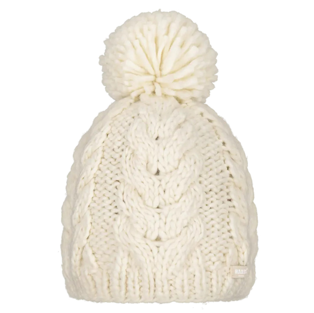 Barts Kelle Cable Knit Pom Bobble Hat - Cream
