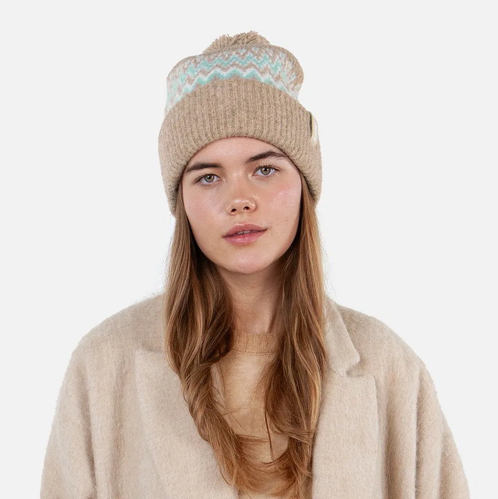 Barts Nakarah Soft Pom Bobble Beanie Hat - Light Brown