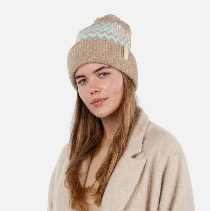Barts Nakarah Soft Pom Bobble Beanie Hat - Light Brown