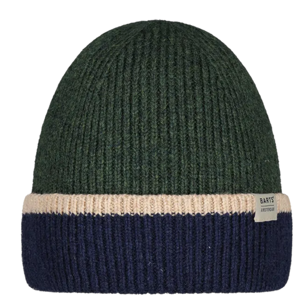 Barts Pharon Wool Turn Up Beanie Hat - Army Green