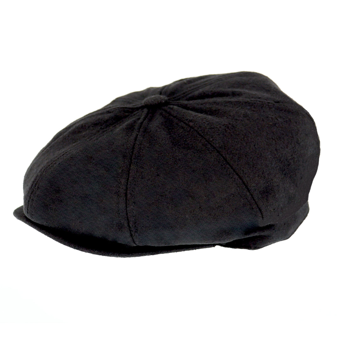 Black Wool Bakerboy Cap
